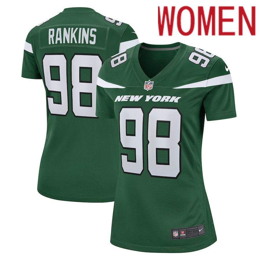 Women New York Jets #98 Sheldon Rankins Nike Gotham Green Game NFL Jersey->women nfl jersey->Women Jersey